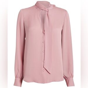 INTERMIX‎ Sophie Tie Neck Blouse
 Blush Color Size 0 NWOT